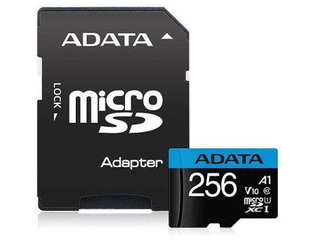 AData micro SD.256GB + SD adapter AUSDX256GUICL10A1-RA1 - Img 1