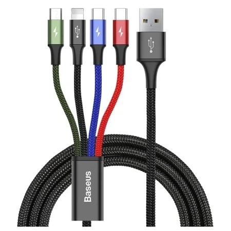 Baseus kabl 4u1 2*c/1*IOS/1*Micro 3,5A 1,2m crna ( 999950 )
