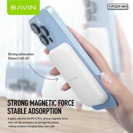 Bavin Magsafe Magnetic Power bank 5000mAh + kabl Lightning bela ( 90322 )