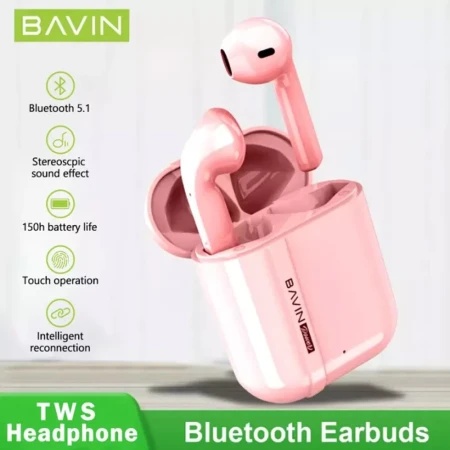 Bavin Wireless TWS slušalice + kabl type-C pink ( 90210 )