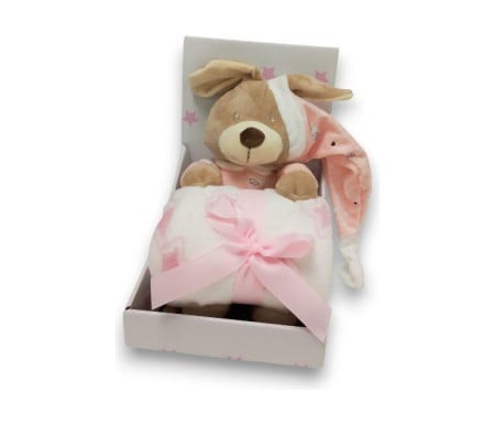 Bbo set igračka + ćebence sleepy bear (20tb0167) - pink ( 20TB0167-2PINK )