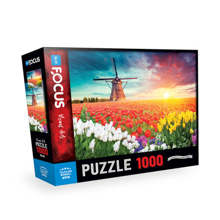 Blue focus puzzle 1000 delova lale i vetrenjače ( 38768 ) - Img 1