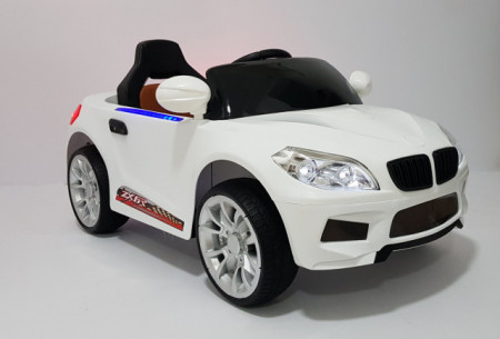 BMW 2 Auto na akumulator sa kožnim sedištem i mekim gumama - Beli - Img 1