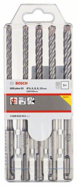Bosch 5-delni set hamer burgija SDS plus-5X 6 6 8 8 10 mm ( 2608833911 ) - Img 1