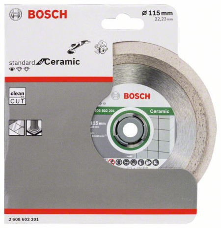 Bosch dijamantska rezna ploča standard for ceramic 115 x 22,23 x 1,6 x 7 mm ( 2608602201 ) - Img 1