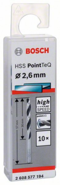 Bosch HSS spiralna burgija PointTeQ 2,6 mm ( 2608577194 )