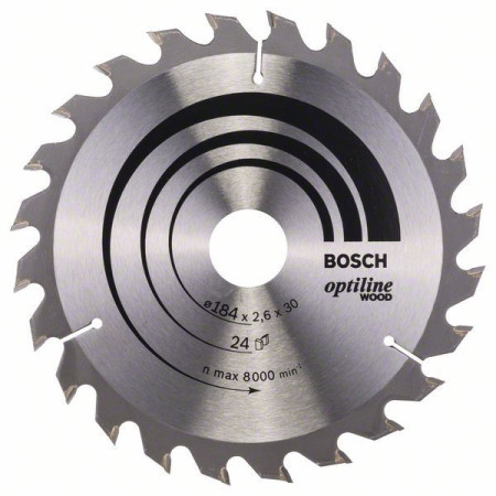 Bosch list kružne testere optiline wood 184 x 30 x 2,6 mm, 24 ( 2608640610 )