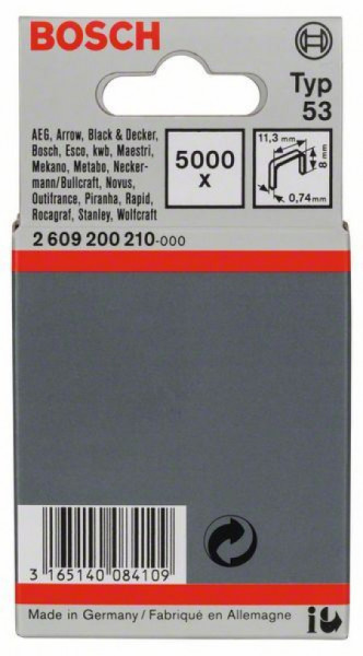 Bosch spajalica od tanke žice tip 53 11,4 x 0,74 x 8 mm ( 2609200210 )