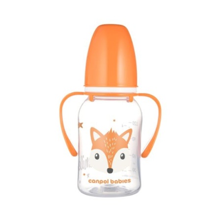 Canpol babies flasica sa drskama cute animals 120ml (11/823) - orange ( 11/823_ora )