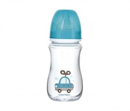 Canpol baby flašica 240ml široki vrat, antikolik - easy start- toys blue car ( 35/221_blu ) - Img 1