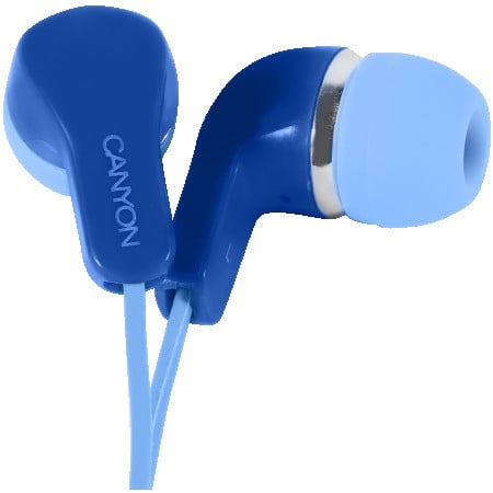 Canyon EPM-02 stereo earphones with inline microphone, Blue ( CNS-CEPM02BL )