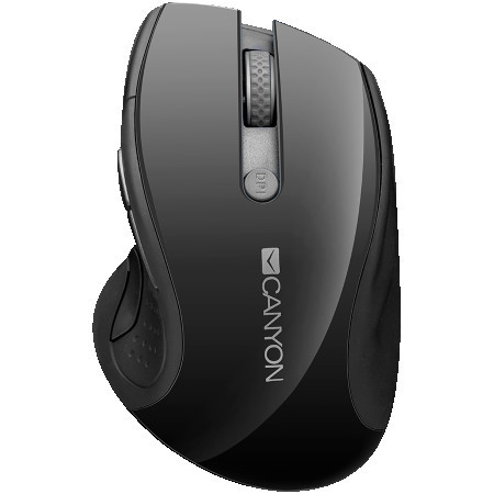 Canyon MW-01 2.4GHz wireless mouse with 6 buttons, optical tracking - blue LED, DPI 100012001600, Black pearl glossy, 113x71x39.5mm, 0.07kg