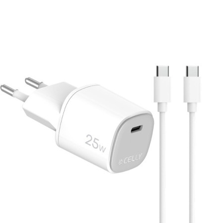 Celly Kućni punjač od 25W sa USB-C kablom ( UPTC1USBC25WCTC )