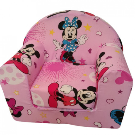 Dečija foteljica na razvlačenje Mickey and Minnie - roze