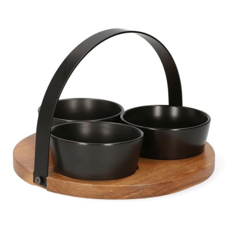 Dekordom činija set mooka 16x22cm 3kom - black - hml ( 039652 )