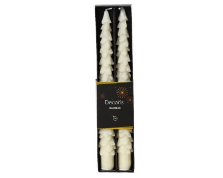 Dekordom novogodišnja dekoracija - candle paraffin set 2pcs 25cm 215681 - wool white - kmg ( 043337 )-1