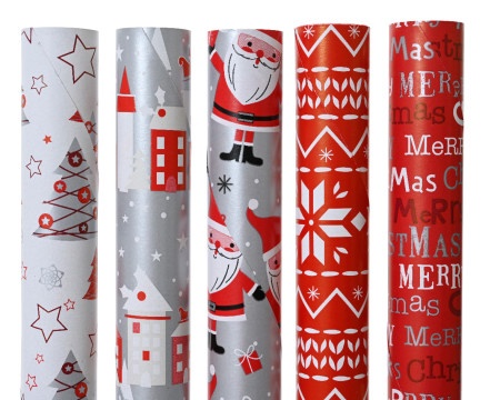 Dekordom novogodišnja dekoracija - giftwrapping paper 2m 468167 - red/white - kmg ( 043356 )-1