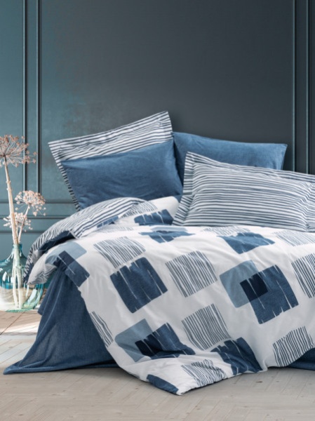 Dekordom posteljina cb ranforce double - modern - solito indigo ( 039152 )