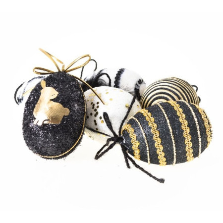 Easty fancy, dekorativna jaja, crno-zlatna, 6 cm, miks ( 732020 ) - Img 1