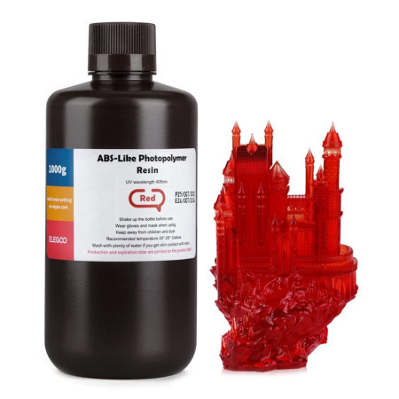 Elegoo ABS-like resin 1000g clear red ( 054043 ) - Img 1