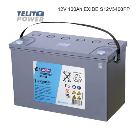 Exide S12V3400PP 12V 100Ah Sprinter F-M6 terminal ( 4499 )