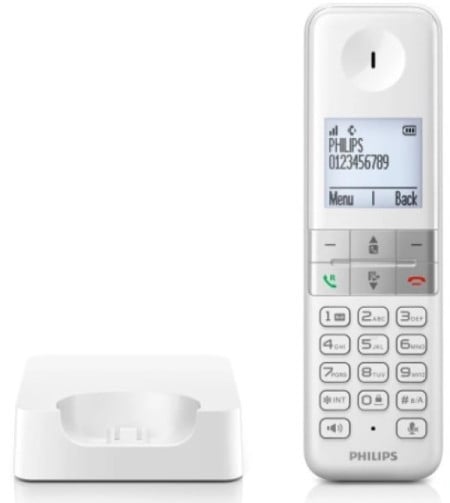 Fiksni bezicni telefon Philips D470 Ekran1.8inc, BLOCK, Polifon, White - Img 1