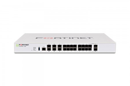 Fortinet 20 x GE RJ45 ports, 2 x Shared Media pairs. Max managed FortiAPs (Total / Tunnel) 64 / 32 ( FG-100E ) - Img 1
