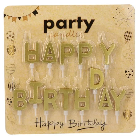 Fun party, rođendanska svećica, zlatna, Happy Birthday ( 710341 )