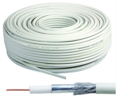 Gembird KABL-COAX-RG6/100 white (X553) koaksialni kabl RG6 bez konektora, conductivity 18%,6.5mm,100m - Img 1