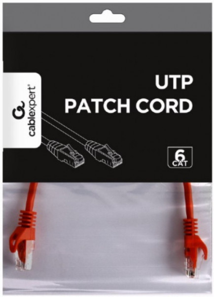 Gembird PP6U-0.25M/R mrezni kabl, CAT6 UTP Patch cord 0.25m red