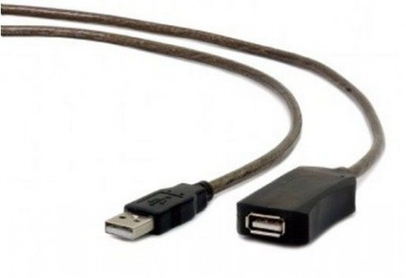 Gembird USB 2.0 active extension cable, black color, bulk package, 5m UAE-01-5M - Img 1