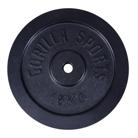 Gorilla Sports Teg od livenog gvožđa (15 kg / Crni) ( 100538-00019-0020 )