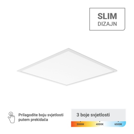 Green tech led panel slim ugr/nad koc 40w 100lm/w 3 cct 595x595x9mm ( PL60-40-3CCT )