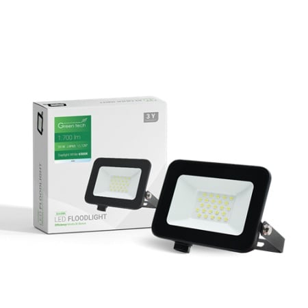 Green tech led reflektor 20w 6500k 1700lm ip65 crni  ( ALX-20BK )-1