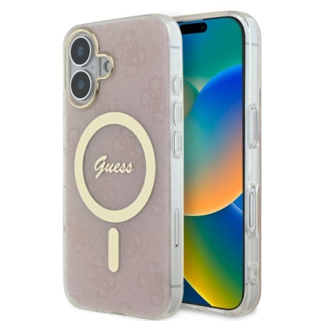 Guess magsafe maska za iphone 16 4g pink ( GUHMP16SH4STP )