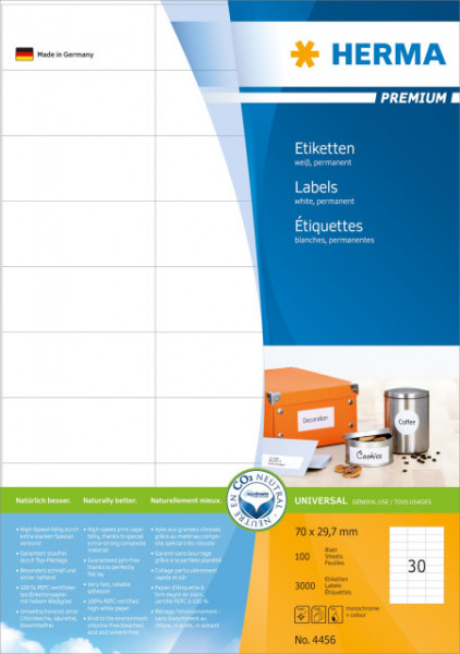 Herma etikete 70X29,7 A4/30 1/100 bela ( 02H4456 )