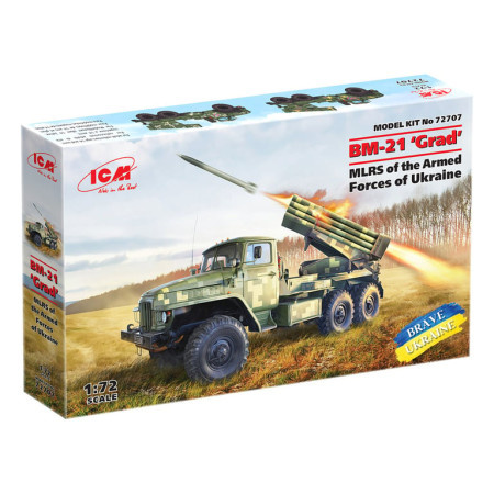 ICM Model Kit Military - BM-21 'Grad' MLRS Of The Armed Forces Of Ukraine 1:72 ( 060915 )