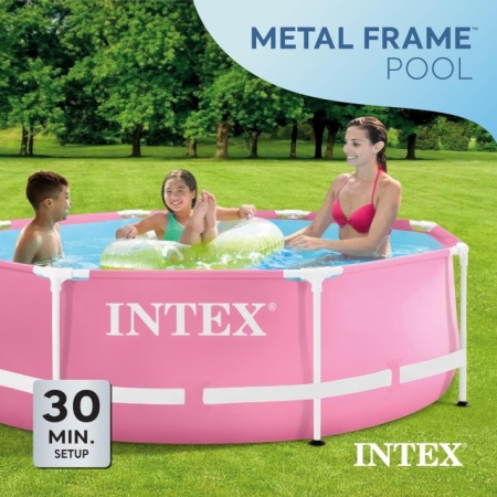 Intex Pink Metal Frame Bazen 2.44m x 76cm - Kompaktni Porodični Model ( 28290 )