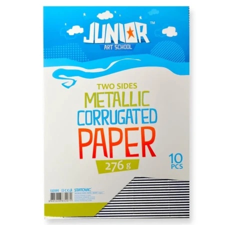 Junior jolly waves karton rebrasti a4 10k - odaberite nijansu metalik srebrna ( 133191 )