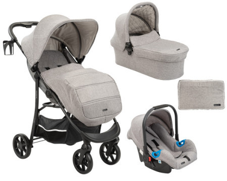 KikkaBoo kolica Selina 3in1 set sa autosedištem i tvrdom korpom Light Grey ( KKB11180 ) - Img 1