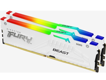 Kingston 32gb(2x16gb)/dimm/ddr5/5600mhz/cl40/fury beast rgb/bela Memorija ( KF556C40BWAK2-32 )