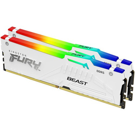 Kingston DDR5 32GB (2x16GB) 5600MHz fury beast White RGB EXPO memorija ( KF556C36BWEAK2-32 )