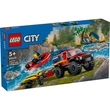 Lego city fire 4x4 fire truck with rescue boat ( LE60412 )