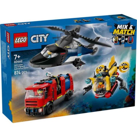 Lego city helicopter, fire truck and submarine remix ( LE60462 )