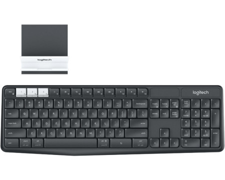 Logitech K375s bluetooth multi-device wireless US crna tastatura + stand - Img 1