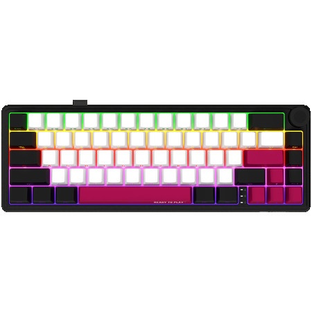 Lorgar Wireless mechanical gaming keyboard Pro, 2.4 GHz, Backlight, Toxic Purple switches, black red white ( LRG-KBP70MW-BK-US )