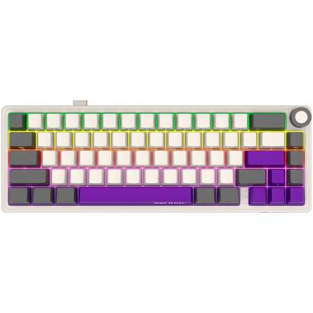 Lorgar Wireless mechanical gaming keyboard Pro, 2.4 GHz, Toxic Purple switches, beige grey purple ( LRG-KBP70MW-RT-US ) -1