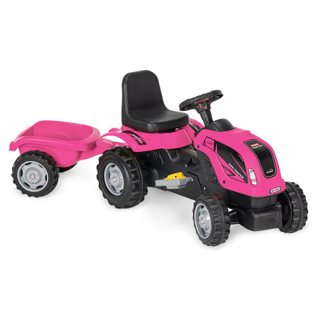 MMX Traktor na pedale sa prikolicom na akumulator Pink - Img 1