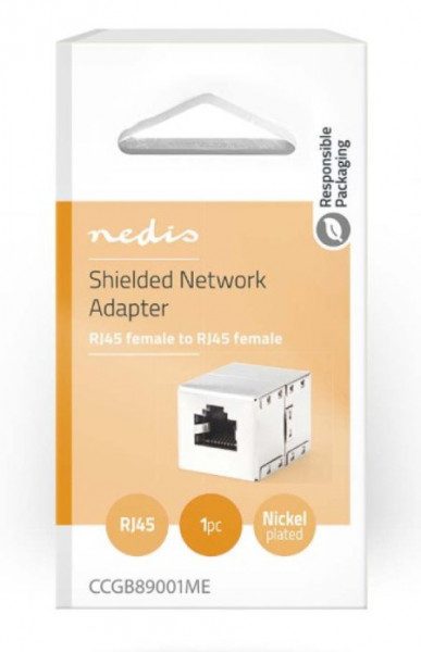 Nedis CCGB89001ME network coupler, CAT5, shielded, RJ45 female, ABS