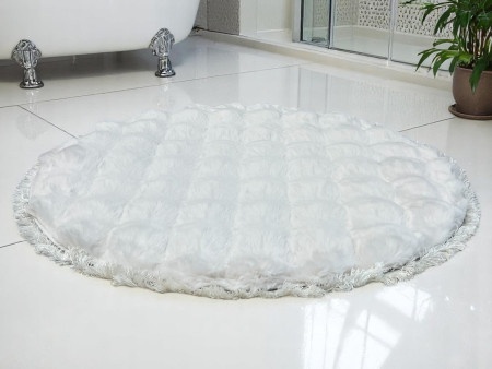 Okrugla prostirka za kupatilo sa resicama – fi 80 cm A5 ( VLK000183-belaresa )